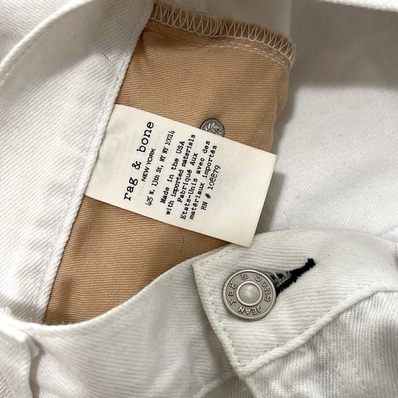 Rag & Bone| White Marin Destroyed Denim Cut Off Shorts| Sz 31 - Picture 5 of 7